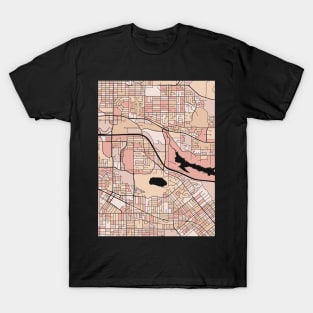 Burnaby Map Pattern in Soft Pink Pastels T-Shirt